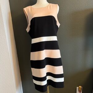 Tommy Hilfiger Black and Pink Striped Dress